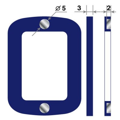 Календарные курсоры магнитные синие ПВХ, внутр. окошко 20х30мм  2 магнита; 50 шт.